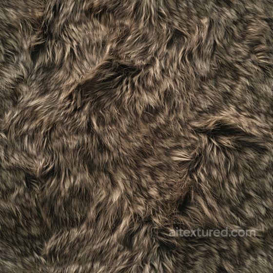 Shaggy Fur Brown Leather Texture with Realistic Hair Strands Leather texture preview