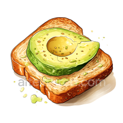 seamless Illustrated Gluten-Free Toast with Fresh Avocado Slice Breakfast Graphic texture 8k free download PBR