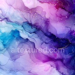 seamless Seamless 3D Alcohol Ink PBR Texture Featuring Violet and Blue Fluid Swirls with Gold Veining texture 8k free download PBR
