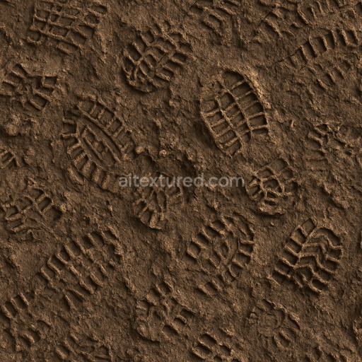 Muddy Ground Boot Prints