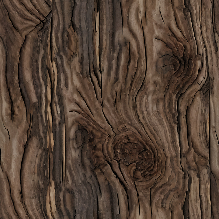 Dark Weathered Wood Planks with Knots and Deep Grain seamless PBR texture preview
