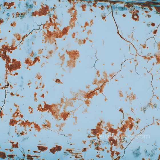 Rusty Metal PBR Texture Featuring Blue Paint Cracks and Corrosion Spots Rust texture preview