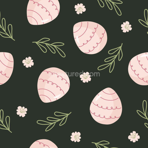 Seamless 3D PBR texture of soft pink Christmas ornaments with floral accents