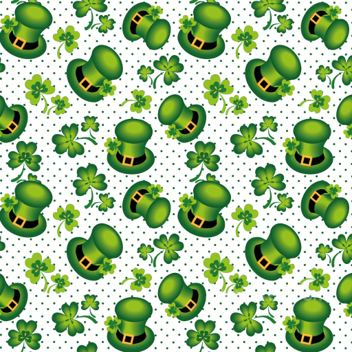 with St Patrick Green Top Hats and Shamrocks seamless St patrick digital paper bundle PBR texture