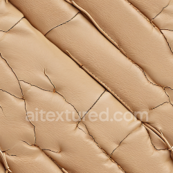 seamless Seamless 3D PBR Beige Cracked Leather Texture with Puffy Stitch Detailing texture 8k free download PBR
