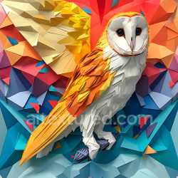 seamless Seamless 3D PBR Texture of Origami-Style Barn Owl Feathers in Vivid Colors texture 8k free download PBR