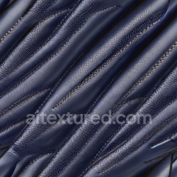 seamless Seamless 3D PBR Texture of Navy Blue Quilted Leather with Pebbled Grain and Stitch Detailing texture 8k free download PBR