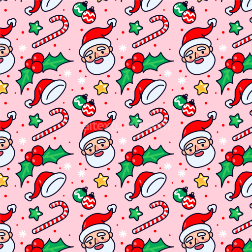 Seamless 3D PBR Texture of Festive Christmas Digital Paper Pattern