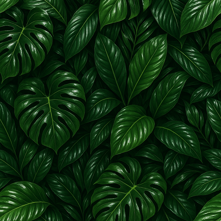 Shiny Tropical Leaves seamless PBR texture preview