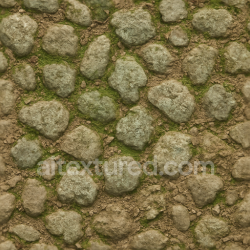 seamless Seamless 3d texture pbr 8k of cobblestone ground with mossy stones and lichen crust texture 8k free download PBR