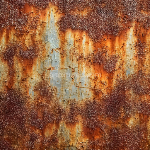 Seamless 3D Rusty Metal Texture with Cracked, Peeling Paint and Corrosion