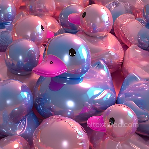 Inflated Vinyl Toy Duck Balloon PBR Texture in Pink-Blue seamless Inflated PBR texture