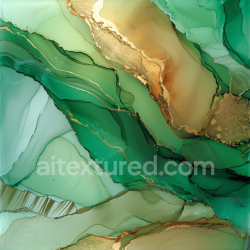 seamless Seamless 3D Alcohol Ink PBR Texture Featuring Emerald Green and Gold Fluid Waves texture 8k free download PBR