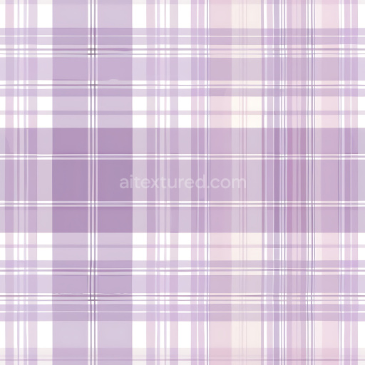 Seamless 3D PBR Texture of Light Purple and White Plaid Fabric Pattern