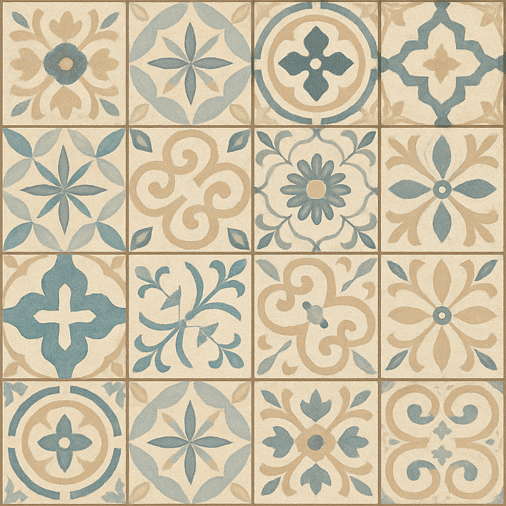 Decorative Floor Tiles seamless PBR texture preview