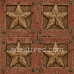 seamless Seamless 3d texture pbr 8k carved wood with festive star shapes texture 8k free download PBR