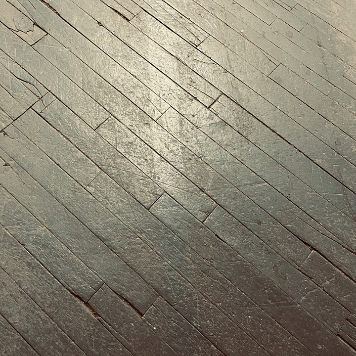 Dark Wood Floor with Scratches and Wear seamless PBR texture preview