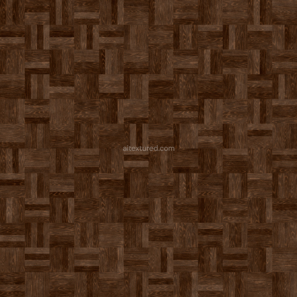Seamless wood floor PBR texture with rich brown tones