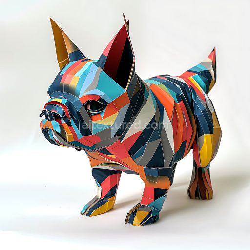 Seamless 3D PBR Texture Featuring Colorful Origami-Inspired Chinchilla Pattern
