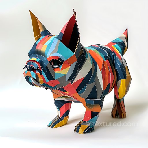Animal - Seamless 3D PBR Texture Featuring Colorful Origami-Inspired Chinchilla Pattern texture preview