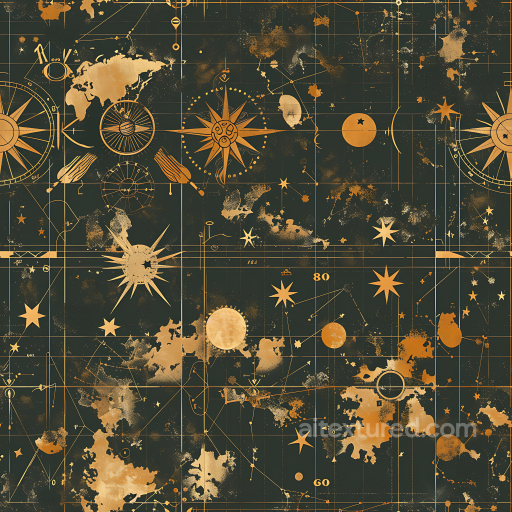 Celestial-Themed Stylized Camouflage PBR Texture with Golden Star Maps seamless Color Camouflage PBR texture