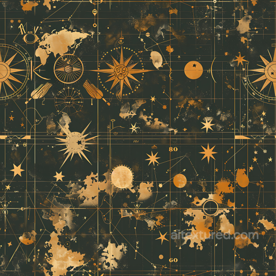 Celestial-Themed Stylized Camouflage PBR Texture with Golden Star Maps Color Camouflage texture preview