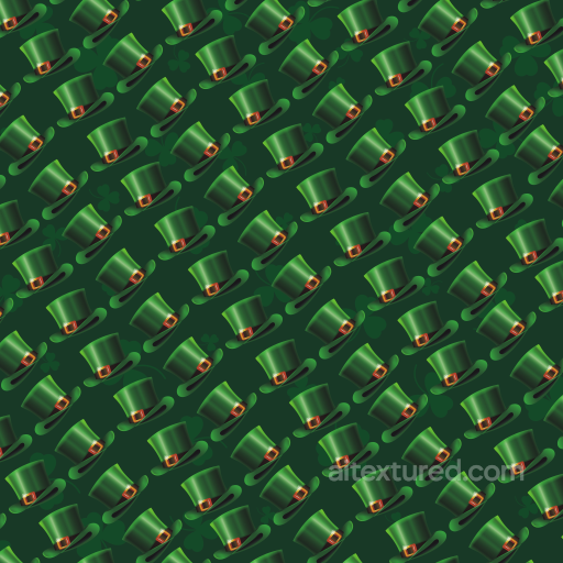 St Patrick Digital Paper Bundle Texture of Repeating Green Leprechaun Hats with Shamrock… seamless St patrick digital paper bundle PBR texture
