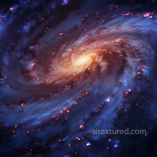 Spiral Galaxy Space Texture with Glowing Nebula Clouds seamless Star, space, planets PBR texture
