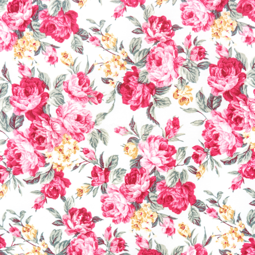 Seamless 3D PBR Fabric Texture Featuring Pink and Red Rose Pattern