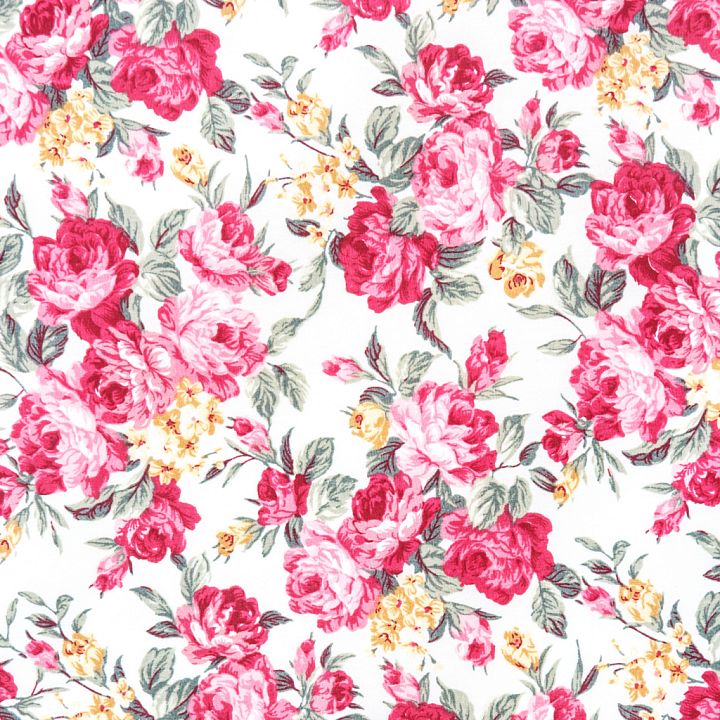 Fabric Featuring Pink and Red Rose Pattern seamless PBR texture preview
