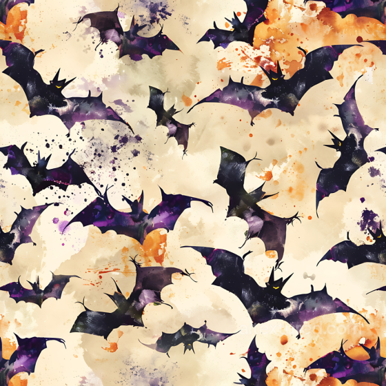 Watercolor Halloween Texture with Stylized Bat Motifs Watercolor Halloween texture preview