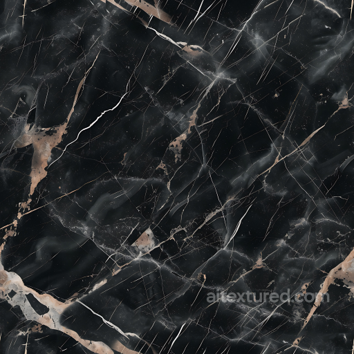 Black Marble PBR Texture with Natural Gold Veins and Polished Finish seamless Marble PBR texture