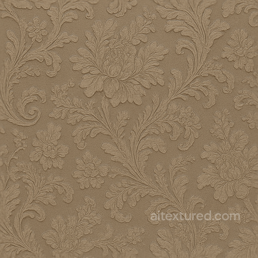 Wallpaper With Vintage Floral Damask Embossed Design seamless Wallpaper PBR texture