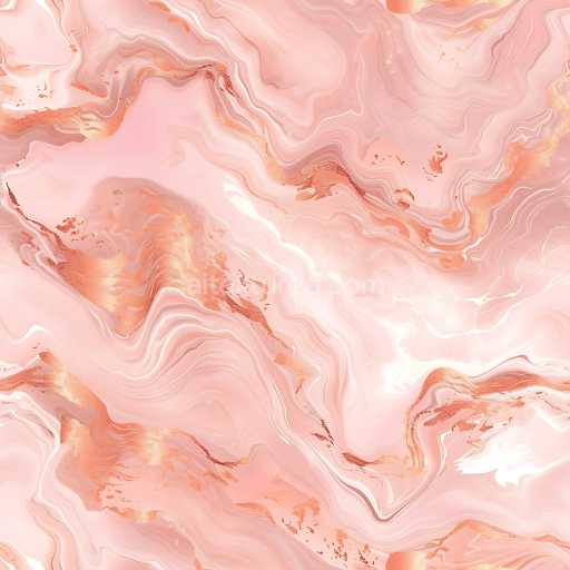 Seamless 3D PBR Blush Pink Marble Texture with Copper Swirling Veins