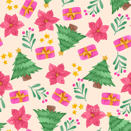 with Christmas Pink Holiday Elements Pattern seamless Christmas Pink PBR texture