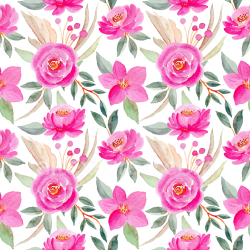 seamless Seamless 3D PBR Texture featuring Hand-painted Pink Flower Watercolor Pattern texture 8k free download PBR