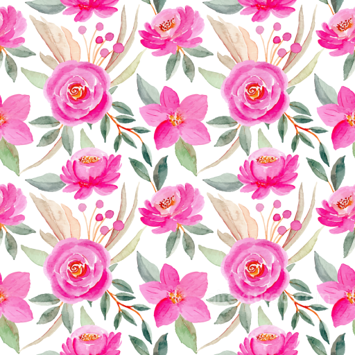 featuring Hand-painted Pink Flower Watercolor Pattern seamless Pink Flower PBR texture