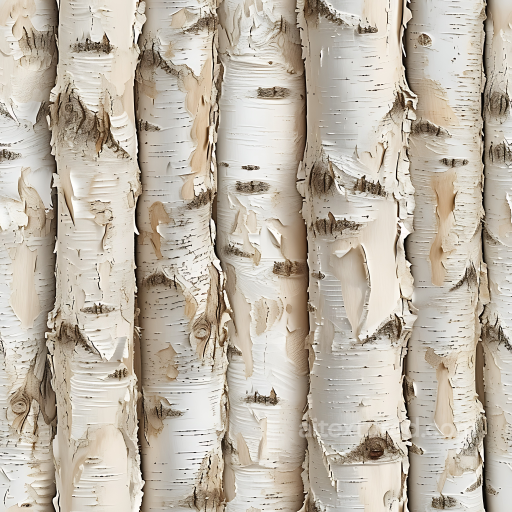 Birch Bark Wood PBR Texture with Peeling White Bark and Natural Knots seamless Wood PBR texture