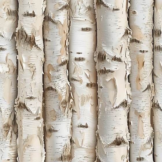 Birch Bark Wood PBR Texture with Peeling White Bark and Natural Knots Wood texture preview