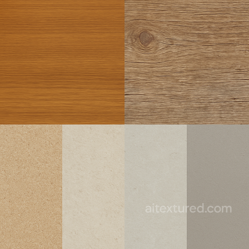 Polished Wood Surface With Varnished Wood And Knotted Wood Grain seamless Surfaces, smooth, rough PBR texture