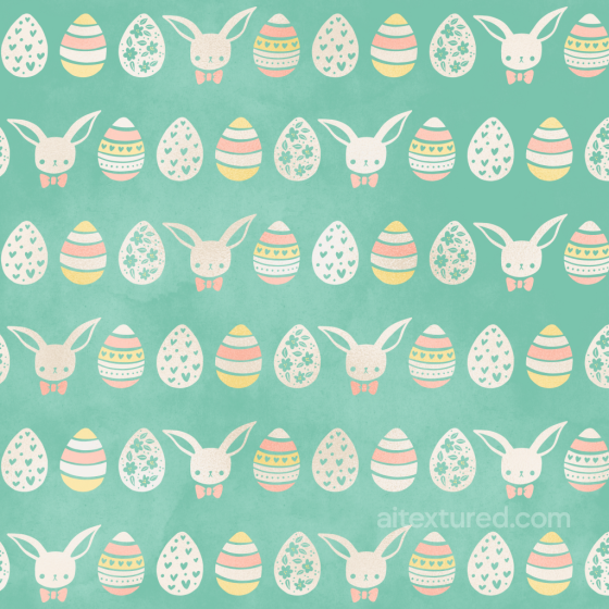 Of Pastel Easter Eggs And Bunnies On Mint Background All Christmas Digital paper texture preview