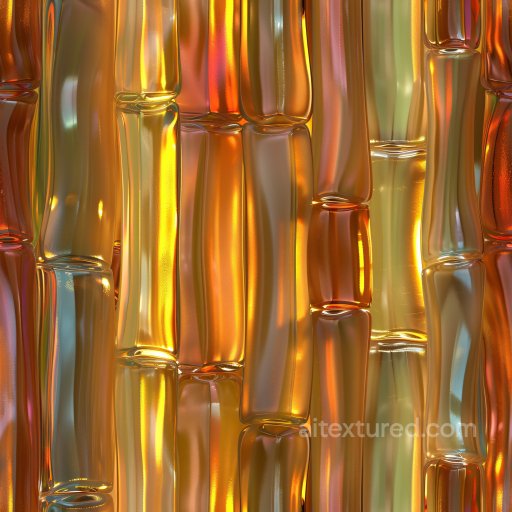 Seamless 3D PBR Texture of Translucent Glossy Tubular Surface in Warm Hues texture preview