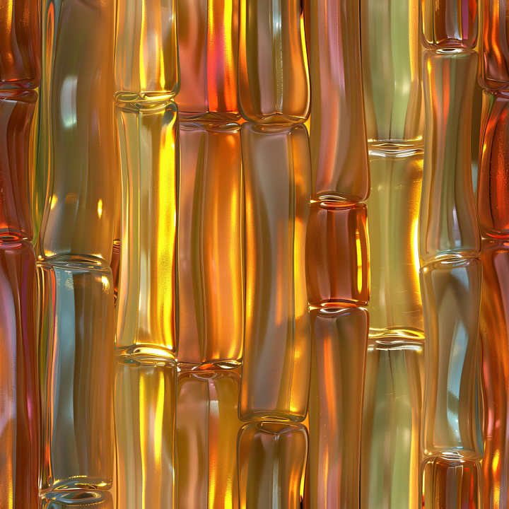 Translucent Glossy Tubular Surface in Warm Hues seamless PBR texture preview