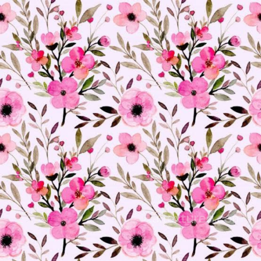 Pink Flower Patterned Soft Fabric Seamless Texture seamless Pink Flower PBR texture