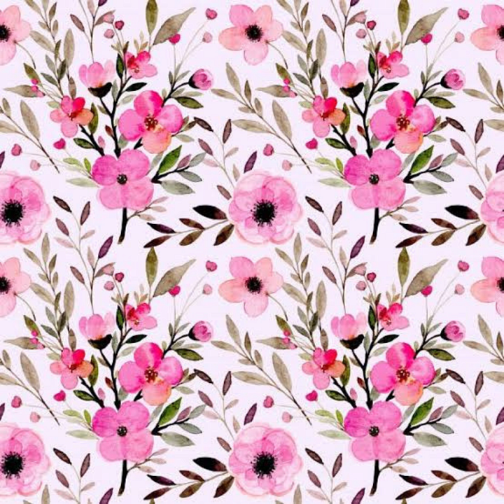 Pink Flower Patterned Soft Fabric seamless PBR texture preview