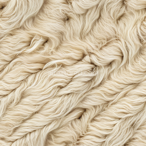 Seamless 3D Cream Sheepskin Fur PBR Texture with Soft Curly Wool