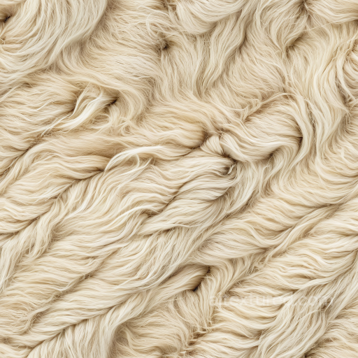 Cream Sheepskin Fur PBR Texture with Soft Curly Wool seamless Leather PBR texture