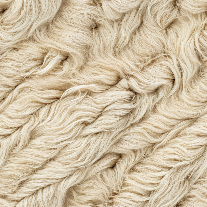 Cream Sheepskin Fur with Soft Curly Wool seamless PBR texture preview