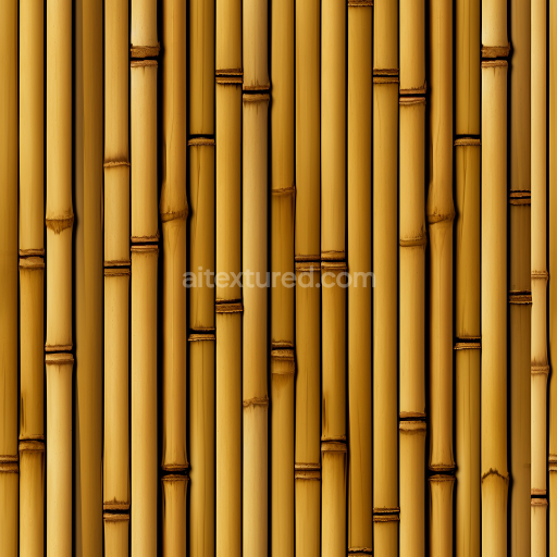 Seamless 3D PBR Bamboo Texture Featuring Vertical Culms in Warm Tan Hue