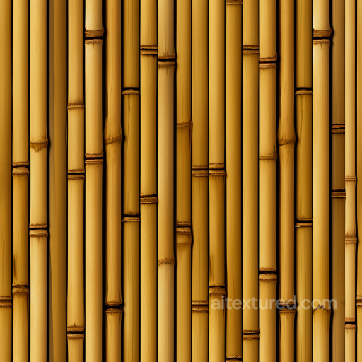 Bamboo Texture Featuring Vertical Culms in Warm Tan Hue seamless Bamboo PBR texture